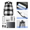 thumbnail image 4 of Easygdp White And Black Plaid Mochila Casual para Portátil, Mochila para Escuela, Viajes, Negocios, 4 of 6