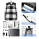 thumbnail image 4 of Easygdp White And Black Plaid Mochila Casual para Portátil, Mochila para Escuela, Viajes, Negocios, 4 of 6
