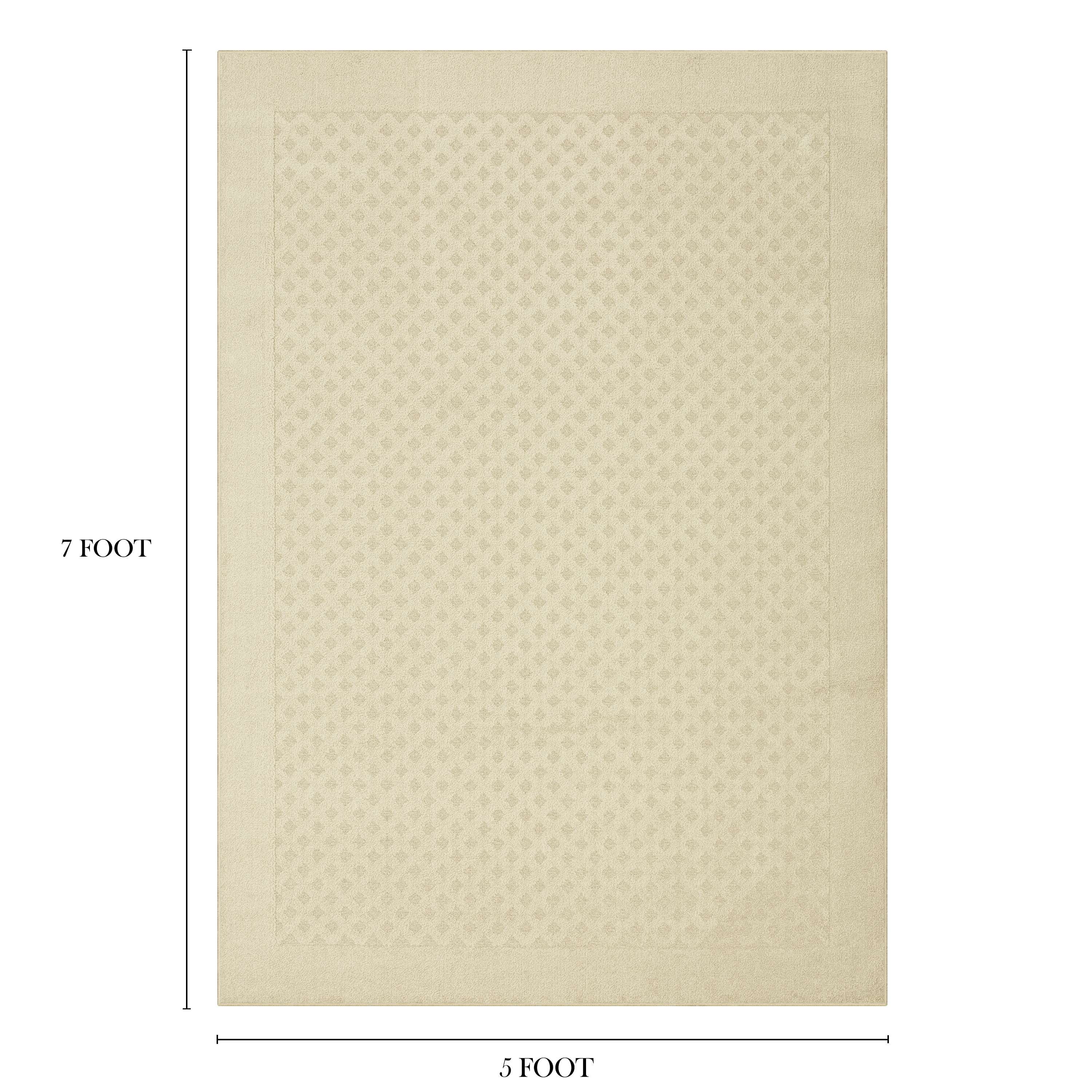 (2 pack) Mainstays Dylan Solid Diamond Traditional Beige Indoor Area Rug, 5' x 7'