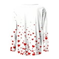 thumbnail image 7 of TKLPEHG Valentines Day T Shirts for Women Casual Round Neck Long Sleeve Heart Print Graphic Tee Comfy Pullover (Red,M), 7 of 7