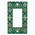 thumbnail image 5 of Metal Light Switch Plate Cover Elegant Yellow Iron Gate Damask Green DAM094, 5 of 13