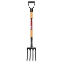 28 in. D-Grip Short Wood Handle 4-Tine Spading Garden Fork