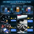 thumbnail image 3 of AUTOPHIX OM129 PRO OBD2 Scanner Battery Tester 2 in 1 Automotive Diagnostic Tool Engine Code Reader Full OBD2 Function Cranking Test Charging Test 12V Automotive Battery Tester EOBD OBD Auto Analyzer, 3 of 9