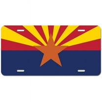 Arizona State Flag Novelty Metal Vanity License Tag Plate