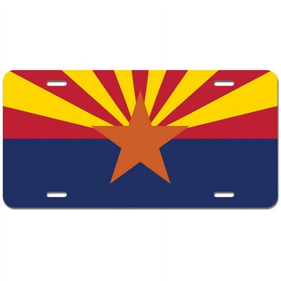 Arizona State Flag Novelty Metal Vanity License Tag Plate