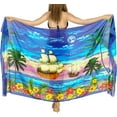 thumbnail image 3 of HAPPY BAY Women's Beachwear Summer Bikini Wrap Sarong Swim Cover up Skirt Swimwear Swimsuit Beach Wraps Coverups for Women One Size Admiral, Pirate Ship, 3 of 5