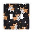 thumbnail image 2 of Dailycode Light Switch Plate Covers 3 Gang Wall Plate Plastics Outlet Covers for Kitchen Home Office Decor Corgis Dog and Star, 2 of 8