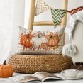 thumbnail image 7 of Sm:)e Fall Pillow Cover 12x20 Inch - Rustic Farmhouse Style Throw Pillowcase, Orange Pumpkins and Maple Leaves, 7 of 7