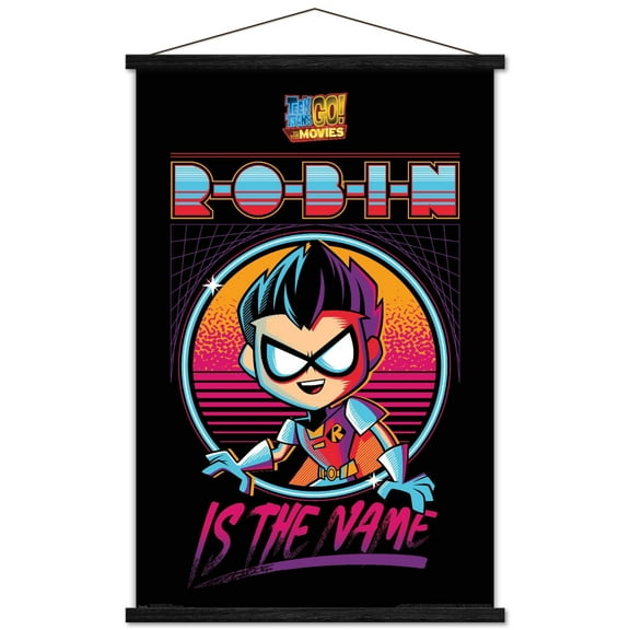 DC Comics Movie - Teen Titans Go! To The Movies - Robin Wall Poster with Wooden Magnetic Frame, 22.375" x 34"
