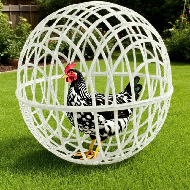 Landzoo One Spherical Mobile Chicken Rolling Circular Chicken Cage Rabbit Running Net Pet Cage Outdoor Farm Cute Healthy Practical Pet Accessories