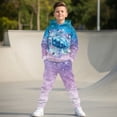 thumbnail image 5 of Uorisanigo Oversized Pullover Hoodie & Jogger Pants Outfit Set for Boys Girls, Fall Winter Clothing Graphic Printed Boho Turtle Butterfly Sweatsuit Lounge Matching Set, 5 of 7