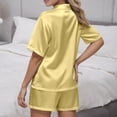 thumbnail image 6 of Pajamas for Women Set Women Silk Pajamas Shirt-Style Collar Sleepwear Short Sleeve Loungewear Womens Lounge Wear 2 Piece Set Cute Outfits S, 6 of 6