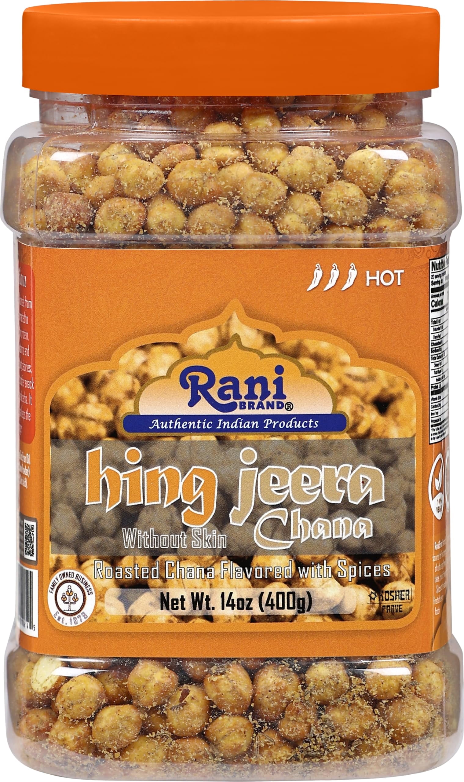 Rani Roasted Chana (Chickpeas) Black Pepper Flavor 14oz (400g) PET