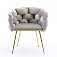 thumbnail image 6 of LoLado Velvet Dining Chairs, Modern Accent Chairs with Gold Metal Legs for Dining Room Kitchen Vanity Living Room (Gray), 6 of 12