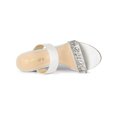 thumbnail image 5 of BLISSFUL STEP Women's Glitter Rhines Stiletto Heel Sandals White 8, 5 of 8