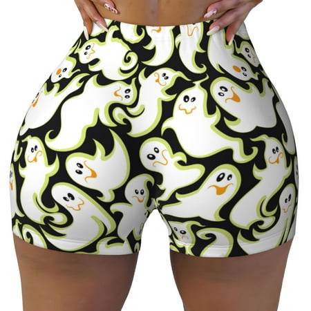 Workout Shorts Women  halloween spooky cute Biker Shorts for Women Running Gym Spandex Shorts Tummy Control