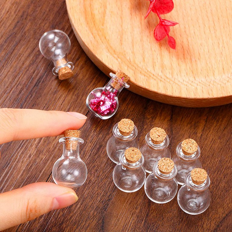 TAOUNOA 29 Pcs Small Glass Jars with Cork Lids, 5 oz Yogurt Jars Candle  Jars Mini Glass Bottles Wedding Favor Jars Little Pudding Jars with String