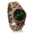 thumbnail image 2 of Angie Wood Creations Zebrawood Women’s Watch With Green Dial, 2 of 7
