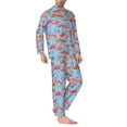 thumbnail image 2 of Sikiie Flamingo Mens Pajama Set, Soft Warm Long Sleeve Sleepwear, Cozy Button-Down Pjs for Men-Large, 2 of 7