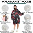 thumbnail image 5 of Wearable Oversized Blanket,Pioneer Flower Floral Print Pattern Wearable Blanket Hoodie for Adults,Cozy Hooded Blankets with Super Pockets,Super Warm Fuzzy Pullover for Women & Men, 5 of 6