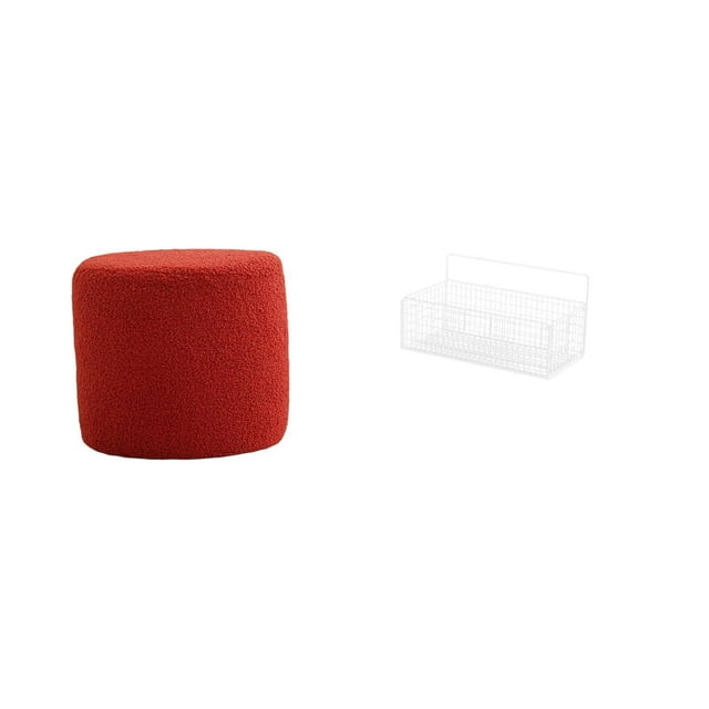 Reposapiés Otomano Redondo, Banco, Silla, Sofá Cilíndrico Pequeño, Taburete De Té Para Oficina, Dormitorio, Guardería, Apartamento Con Cestas Colgantes De Pared, Estantes Flotantes,