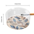 thumbnail image 2 of Round Glass Ashtray 8.5×3.5in Non-Bubble Anti-Rolling Edge Smooth Not Hurt Hands For Living Room Bedroom Work Hotel Office Car Abstract Leaves (7), 2 of 8