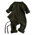 thumbnail image 2 of Toddler Girls Boys Rompers Long Sleeve French Manor Knitted Baby Bodysuit Infant Cozy Warm Romper For Soft Yarn Jumpsuit Cute Outfits 1-2 Months, 2 of 4