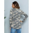 thumbnail image 2 of CALIPESSA Womens Fall Camo Long Sleeve Curved Hem Tops Casual Loose Round Neck Tunic Shirt, 2 of 5