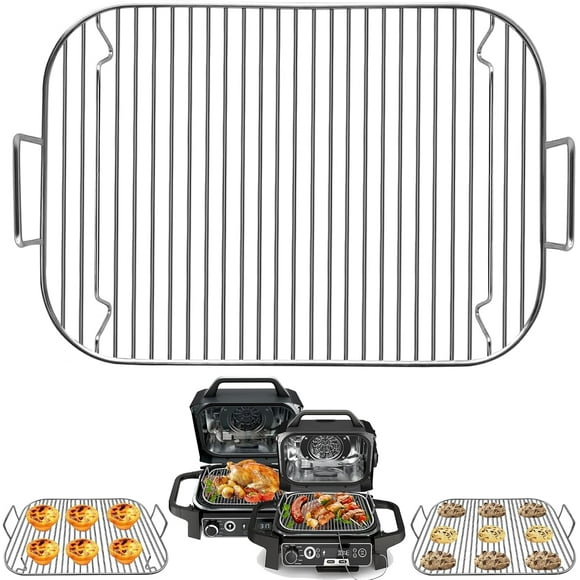 SHIQI-Stainless Steel Woodfire Outdoor Indoor Woodfire Grill Stand with handles for Ninja OG701 OG751 Woodfire 7 IN 1 Grill & Smoker and other Wood fire Electric Air Fryer Accessories, Dishwasher Saf