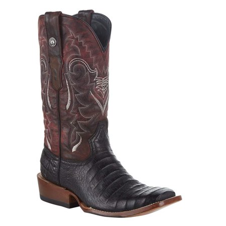 

Tanner Mark Boots TM207039 Men`s Tanner Mark Matte Black Caiman Belly 12` Toscana Rojo Top Sq Toe Boot Black 8.5 D