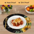 thumbnail image 4 of Yellow Sunflowers Round 15 Inch Placemats Set of 4, Farmhouse Floral Rustic Botanical Black HeatResistant Non Slip Place Mats for Dining Table, Wipeable Braided Kitchen Table Mats for Housewarming, 4 of 9