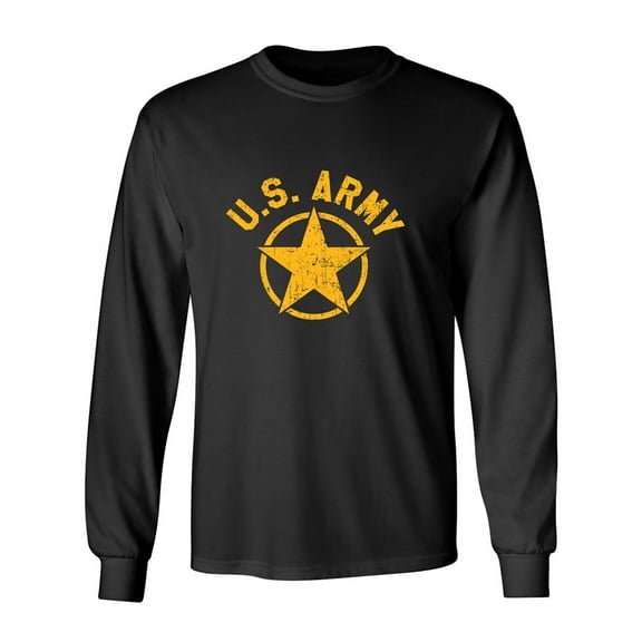 U.S. Army Vintage Arch Logo with gold ink Adult Long Sleeve T-shirt