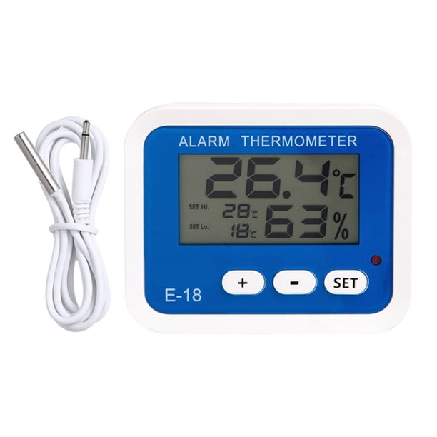 Termómetro y higrómetro electrónico con alarma para refrigerador con cable de sonda