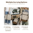 thumbnail image 2 of Hynes Eagle 22-inch Rolling Backpack Convertible Carry On Luggage with 4-Piece Packing Cubes, Khaki & Grey, 2 of 8