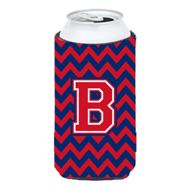 Koozie Hugger multicolor Caroline's Treasures CJ1054-BTBC Letra B Chevron Yale azul y carmesí