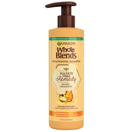 Garnier Whole Blends Sulfate Free Remedy Honey Shampoo for Dry to Very Dry Hair, 12 fl. oz.