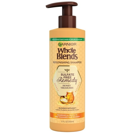 Garnier Whole Blends Sulfate Free Remedy Honey Shampoo for Dry to Very Dry Hair, 12 fl. oz.