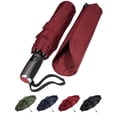 thumbnail image 2 of LifeTek - Collapsible and Compact Umbrella for Rain and Sun, Great for Travel, Fits in Purse, Backpack and Car, Sturdy Wind Resistant, Foldable, Lightweight, Automatic Open & Close Mechanism 42" Red, 2 of 4