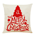 thumbnail image 1 of Funda de almohada de terciopelo rojo Sincero Navidad estampado de ciervos de Santa 18 x 18 pulgadas, 1 of 6