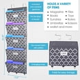 thumbnail image 2 of Organizador de Archivos Homyfort para Puertas Soporte de Almacenamiento Colgante 5 Bolsillos Extra Grandes Gris con Patrón de Linterna, 2 of 3