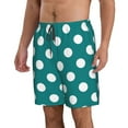 thumbnail image 2 of Vsdgher Teal And White Polka Dot Men's Beach Shorts, Surfing shorts, Swim trunks, Quick Dry Swim Trunks for Surfing Beach Fun -Medium, 2 of 6