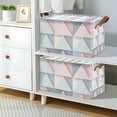 thumbnail image 2 of Yayeee Foldable Storage Basket for Shelves with Handles Waterproof Cloth Bins, Green Geometric, 2 of 7