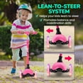 thumbnail image 2 of Hurtle Mini Kickboard Scooter for Kids - Height Adjustable 25''-28'', Lightweight 3-Wheel with LED Light-up Wheels, Anti-Slip,Indoor/Outdoor Fun, Micro Scooters for Ages 2-5 (Watermelon), 2 of 7