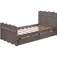 thumbnail image 6 of Veryke Rustic Style Wooden Twin Size Platform Bed Frame with Headboard and Footboard, Gray, 6 of 12