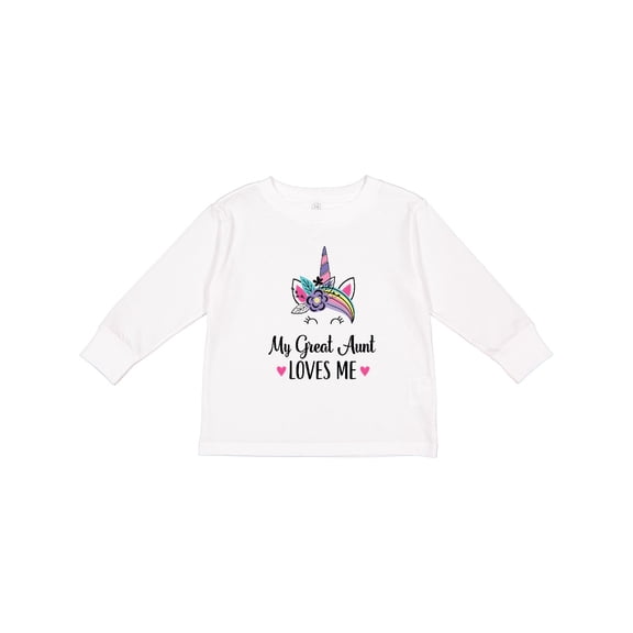 Inktastic My Great Aunt Loves Me Unicorn Niece Girls Long Sleeve Toddler T-Shirt