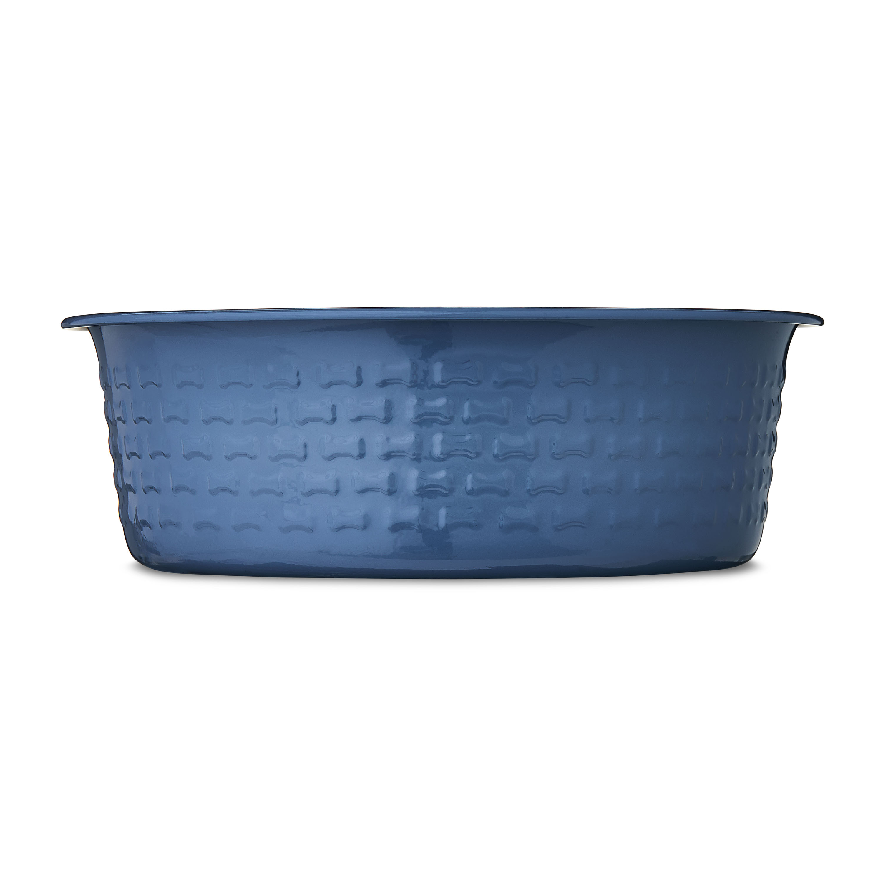 Vibrant Life Large Stainless Steel Embossed Dog Bowl, Blue Bones