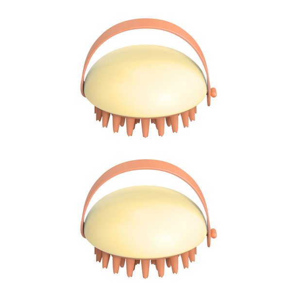 Ounissouiy Cepillo de de cabeza Peine de masaje de cuero cabelludo elástico TPR Herramienta de limpieza de ducha de baño, amarillo No.04 2piezas Ounissouiy CBP069465