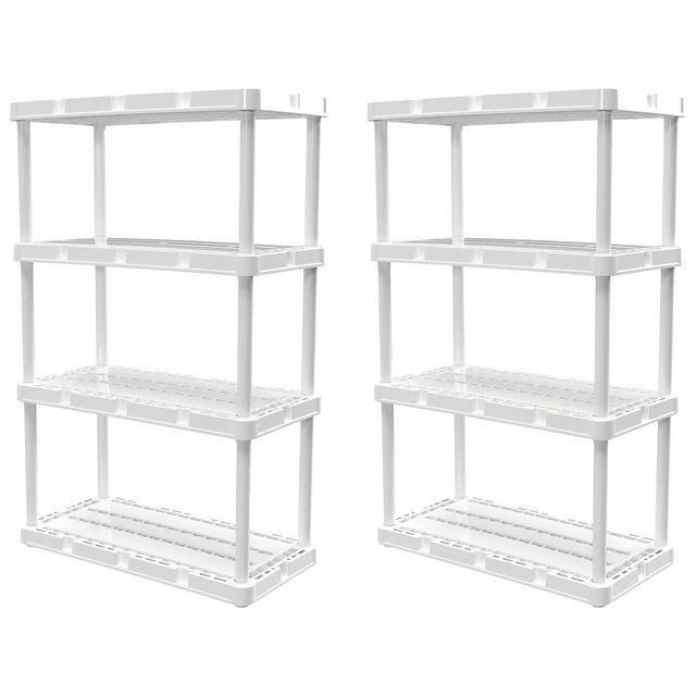 Gracious Living Étagère de Rangement Ventilée à 4 Tablettes Knect-A-Shelf, (Lot de 2)