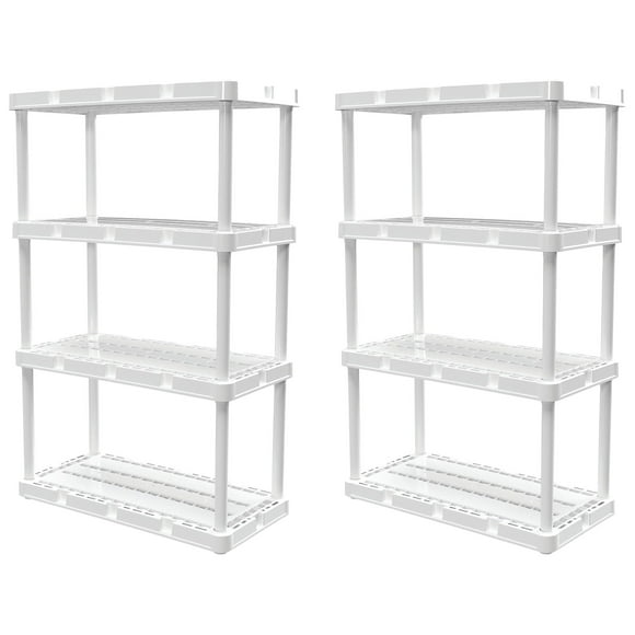 Gracious Living Étagère de Rangement Ventilée à 4 Tablettes Knect-A-Shelf, (Lot de 2)