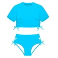 thumbnail image 3 of Laipiong Girls 2 Piece Bikini Swimwear High Waisted Solid Color Top and Bottom Swimsuits for Swimming and Beach Vacation Outfits, 3 of 6